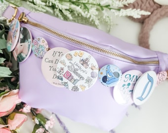 Button Collage Bag Charm | Enchanted Castle & Sparkling Crystal Beads | Women Handbag Charms, Bag Accessories, Purse Chain