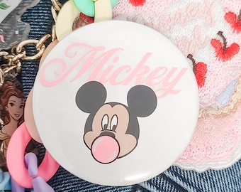 Mickey Bubble Magical Theme Park Inspired Pinback Buttons | Fairytale Character Pins | 1.25” & 2.8” Sizes | Bag Decor, Collector Pins