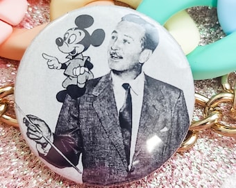 Classic Walt Theme Park Inspired Pinback Buttons | Fairytale Character Pins | 1.25” & 2.8” Sizes | Bag Decor, Collector Pins
