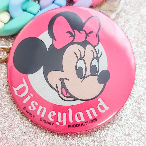 Classic Minnie Pink Theme Park Inspired Pinback Buttons | Fairytale Character Pins | 1.25” & 2.8” Sizes | Bag Decor, Collector Pins