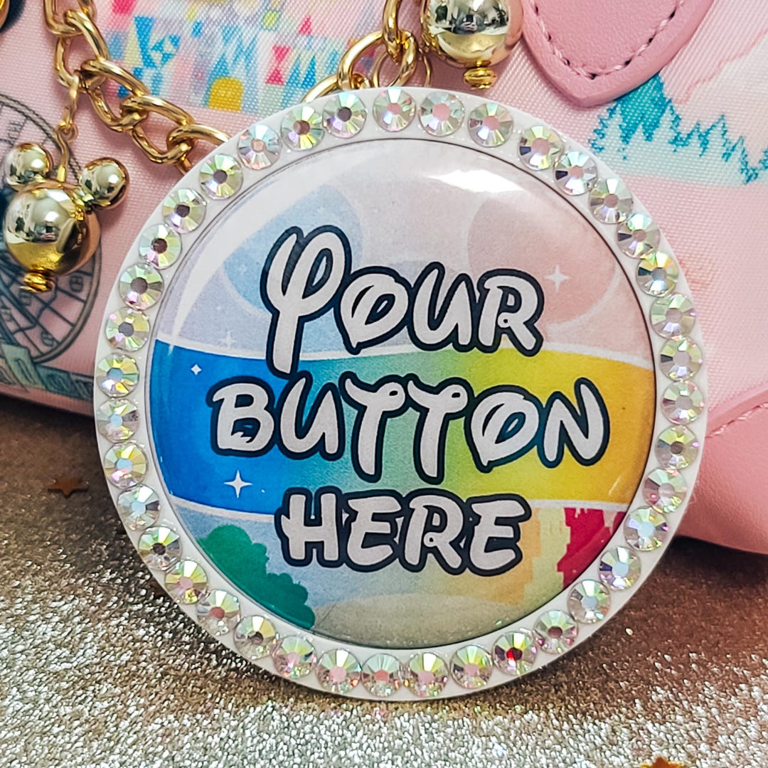 Frame For Button Crystal AB Button Backer | Button Frames With Loop | Fits 1.25
