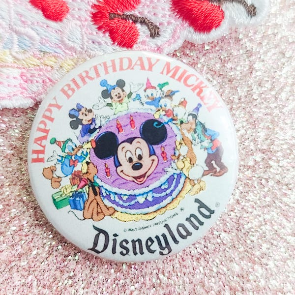 Classic Birthday Theme Park Inspired Pinback Buttons | Fairytale Character Pins | 1.25” & 2.8” Sizes | Bag Decor, Collector Pins