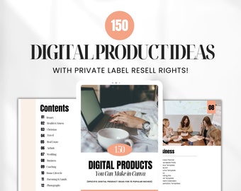 150 idee di prodotti digitali / Prodotti digitali per 15 nicchie / Prodotto digitale PLR / Diritti di rivendita / Ebook sui prodotti digitali Done For You / MRR