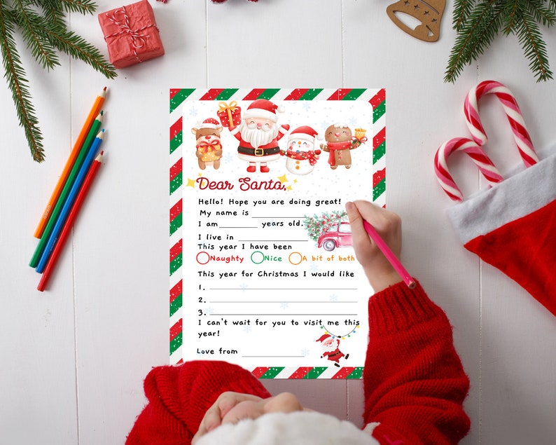Kids Letter to Santa Claus, Letter to Santa, Letter Christmas