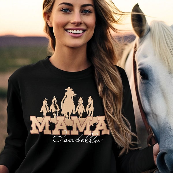 Sweatshirt Personalisiertes Pferdeliebhaber Reitshirt für Frauen Pferde T-shirt Geschenk für Mama Geschenk zur Geburt Geburtstagsgeschenk