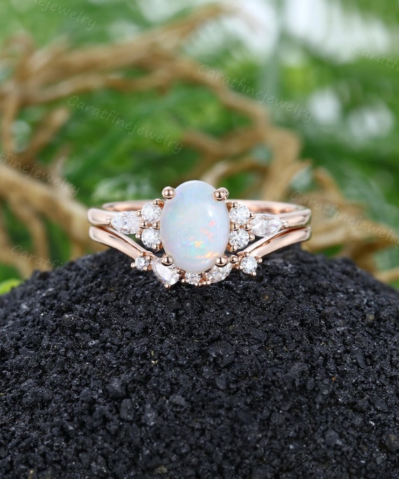 Oval Opal Opal Promise Rings For Her Oval Cut Natural Opal