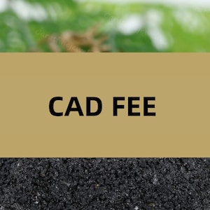 May include: A tan background with the text "CAD FEE" in black letters.