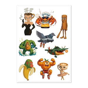 Brainrot Italian Stickers - Tralala, Sahur, Ballerina, Crocodilo, Patapim, Cappuccino, Saturnita, Larilà & Bombardino Crocodilo Sticker