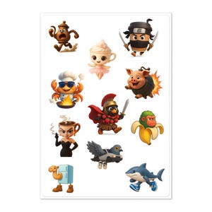 Brainrot Italian Stickers - Tralala, Sahur, Ballerina, Crocodilo, Patapim, Cappuccino, Saturnita, Larilà & Bombardino Crocodilo