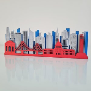 San Francisco Skyline Wall Art – 3D Wooden City Silhouette – Laser Cut MDF Decor – Golden Gate Bridge Decor – San Francisco Gift
