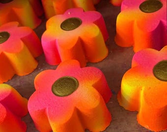 Grandes bombes de bain néon marguerite | fait main