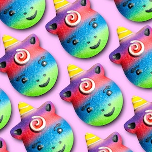 Chunky Rainbow Unicorn Bath Bombs | bath fizz, pamper, multicolored unicorns, bath bombs for kids