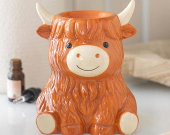 Highland cow oil & wax melt burner | handmade, cow lovers, gift idea