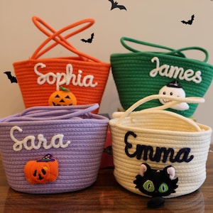 Trick or Treat Basket, Halloween Trick or Treat Kids Bag, Trick or Treat Bucket, Halloween Candy Basket, Halloween Candy Bag, Halloween Tote