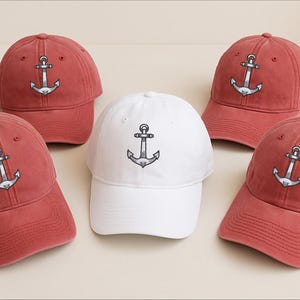 Anchor Baseball Hat, Embroidered Captain Summer Hat, Nautical Sailing Dad Unisex Hat, Anchor Boat Lover Cotton Hat, Gift for Boyfriend