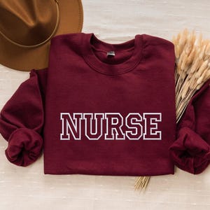 Embroidered Nurse Sweatshirt, Minimalist Nurse Crewneck Sweatshirt, Nurse Graduation Gift, Registered Nurse Life Sweatshirt, Cute Nurse Gift