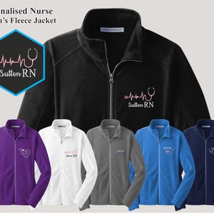 Personalized Nurse Quarter Zip Jackets, Custom Name Rn Jackets for Nurses, Embroidered Monogrammed Heart Stethoscope  Jacket, Medical Jacket