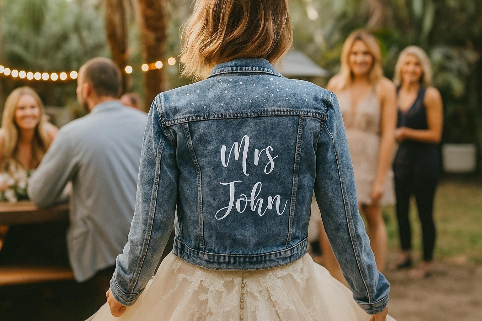 Personalized Bride Denim Jacket, Future Mrs Embroidered Jean Jacket, Pearl Wedding Jean Jacket Gift, Custom Bridal Jacket for Bride-To-Be