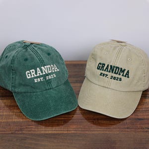 Custom Embroidered Grandma Hat, Vintage Est Date Hat, Personalized Grandpa Baseball Cap, New Grandmother Gifts, Perfect Mother's Day Gifts
