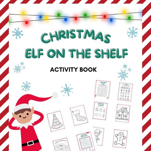 Elf Coloring book, Elf Activity set, DIY ELF Set, Elf Shelf Ideas ELF Kits, Props,  Elf Coloring, Elf Coloring sheets, Christmas Elf,