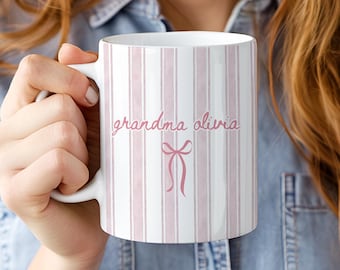 Personalized Grandma Mug, Custom Name Pregnancy Announcement Gift Grandma Mug, Grandma's Birthday, New Grandma Mug Gift for Grandparents Day