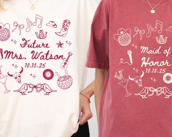 Custom Bachelorette Shirt, Personalized Bridesmaid Tees, Maid of Honor, Getting Ready Outfit, Bridesmaid Proposal Gift, Bachelorette Party