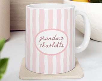 Personalized Grandma Mug, Custom Name Pregnancy Announcement Gift Grandma Mug, Grandma's Birthday, New Grandma Mug Gift for Grandparents Day