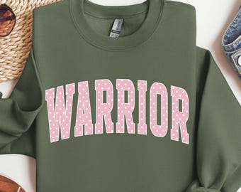 Support Warrior Team Walk Apparel, Breast Cancer Survivor Sweatshirt, Pink Ribbon Awareness Crewneck, Stronger Than Cancer Fighter Gift