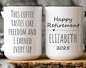 Personalized Retirement Coffee Mug, Happy Retirement Gift For Her, Custom Retired Cup For Coworker Boss, Officially Retired