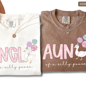 Funny aunt t shirt Comfort Colors, pastel goose with balloons graphic, trendy aesthetic aunt gift, soft vintage style tee for women