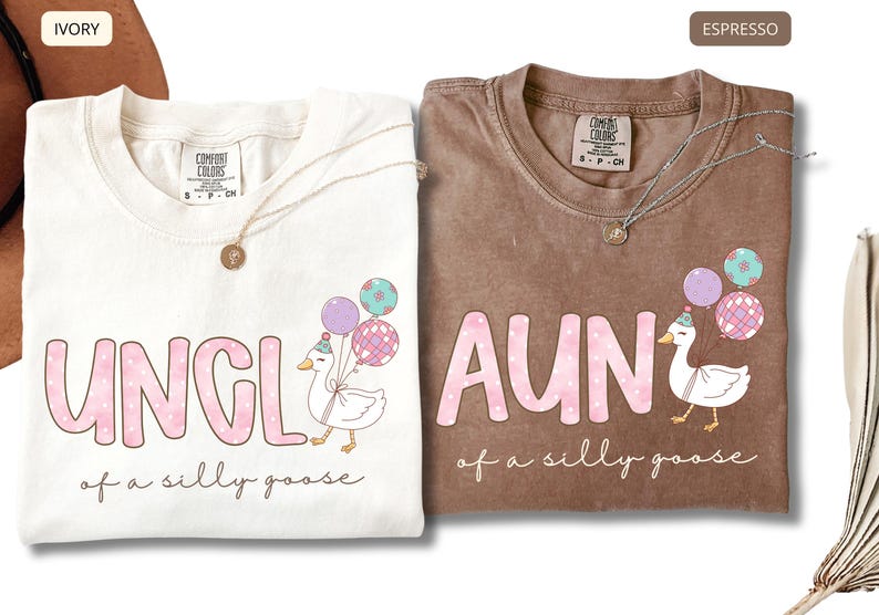Funny aunt t shirt Comfort Colors, pastel goose with balloons graphic, trendy aesthetic aunt gift, soft vintage style tee for women