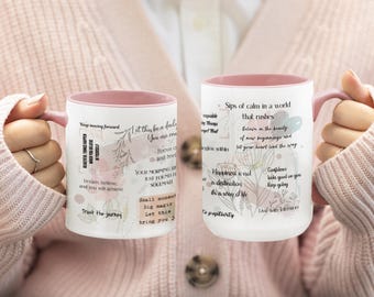 Mental Health mug Daily Affirmations Glass cup 15oz Daily affirmations mug gift for her best friend tumbler Mental health giftful mug