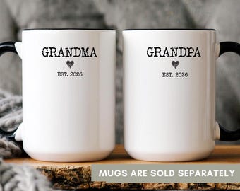 Personalized Grandma Mug, Custom Grandchild Name Coffee Cup, First Time Grandma Gift, Pregnancy Announcement Mug, New Grandma Day Gift