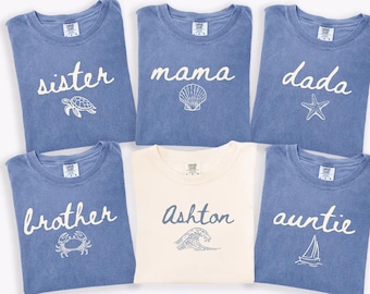 Under the Sea First Birthday Family Matching T-Shirts, Beach Family Shirts, Matching Coastal Vacation Tees, Personalized Family Trip Shirts