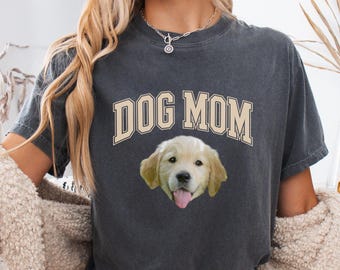 Comfort Colors® Custom Pet Photo Shirt, Dog Mom Gift, Personalized Dog Face Tee, Pet Portrait Shirt, Pet Lover gift,  dog photo tee