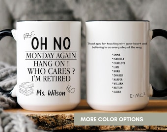 Funny Retirement Mug For Teacher, Personalized Gift For Woman, Custom Coffee Cup For Coworker, Boss Or Friend, 2025 Retirement