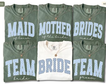 Comfort Colors Maid of Honor Tee, Bride and Bridesmaid Matching Tees, Bachelorette Party Shirts, Bridal Party Gift Tee, Bridesmaid Shirts