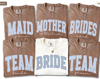 Comfort Colors Bride and Bridesmaid Matching Tees, Bachelorette Party Shirts, Maid of Honor Tee, Bridal Party Gift Tee, Bridesmaid Shirts