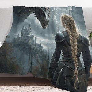 Throne of Glass Flannel Blanket: Manon & Abraxos Tapestry Throw