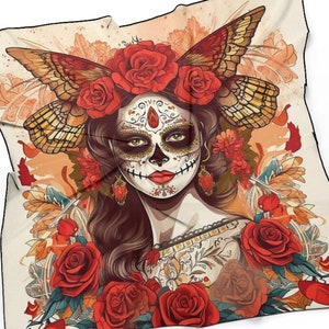 Day of the Dead Women&#39;s Scarf, Festive Sugar Skull Bandana - Mexican Scarf Vibrant Day of the Dead Accessory Headband Bandana Neckerchief
