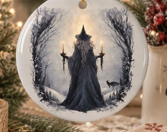 Practical Magic Gift for Mom Winter Solstice Thoughtful Heirloom Cottagecore Yule Christmas Ornament for Bestie Pagan Holiday Witchy Stuff