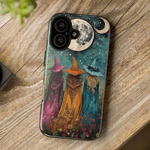 Celestial Witches iPhone Case: Magical Moon Design
