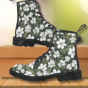 Canvaslaarzen met schedel en bloemen, gothic laarzen, valentijnscadeau, halloweenlaarzen, gothic korte canvas lichtgewicht zwarte enkellaarzen