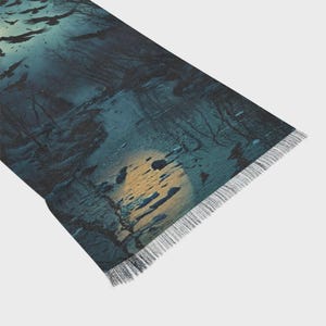 Midnight Raven lightweight Wrap: Gothic Pagan Neckscarf