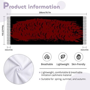 Pagan Gift Flock of Birds Bat Shawl Oxblood Bat Tassel Scarf Gothic Halloween Fashion Witchy Gothic Outerwear Cloud of Bats Gothic Clothing image 4