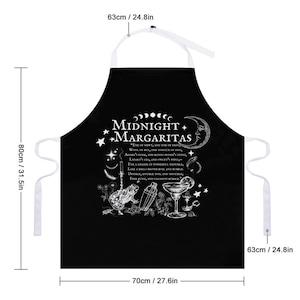 Witchy Spell apron for Cute Halloween Witch Gift Practical Magic Witchcore Essentials Midnight Margaritas Witchy Kitchen Accessory Gothic image 5