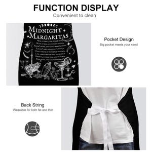 Witchy Spell apron for Cute Halloween Witch Gift Practical Magic Witchcore Essentials Midnight Margaritas Witchy Kitchen Accessory Gothic image 9