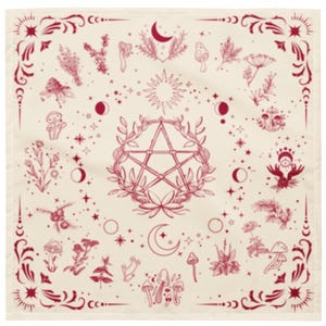 Witchy Herbs in Red All-over print bandana