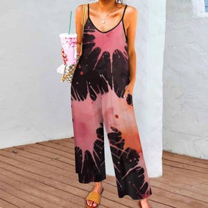 Tie-Dye Suspender Jumpsuit: Boho Festival Outfit
