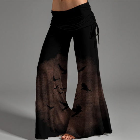 Murder of Crows Palazzo Pants - Raven Gothic Clothing
